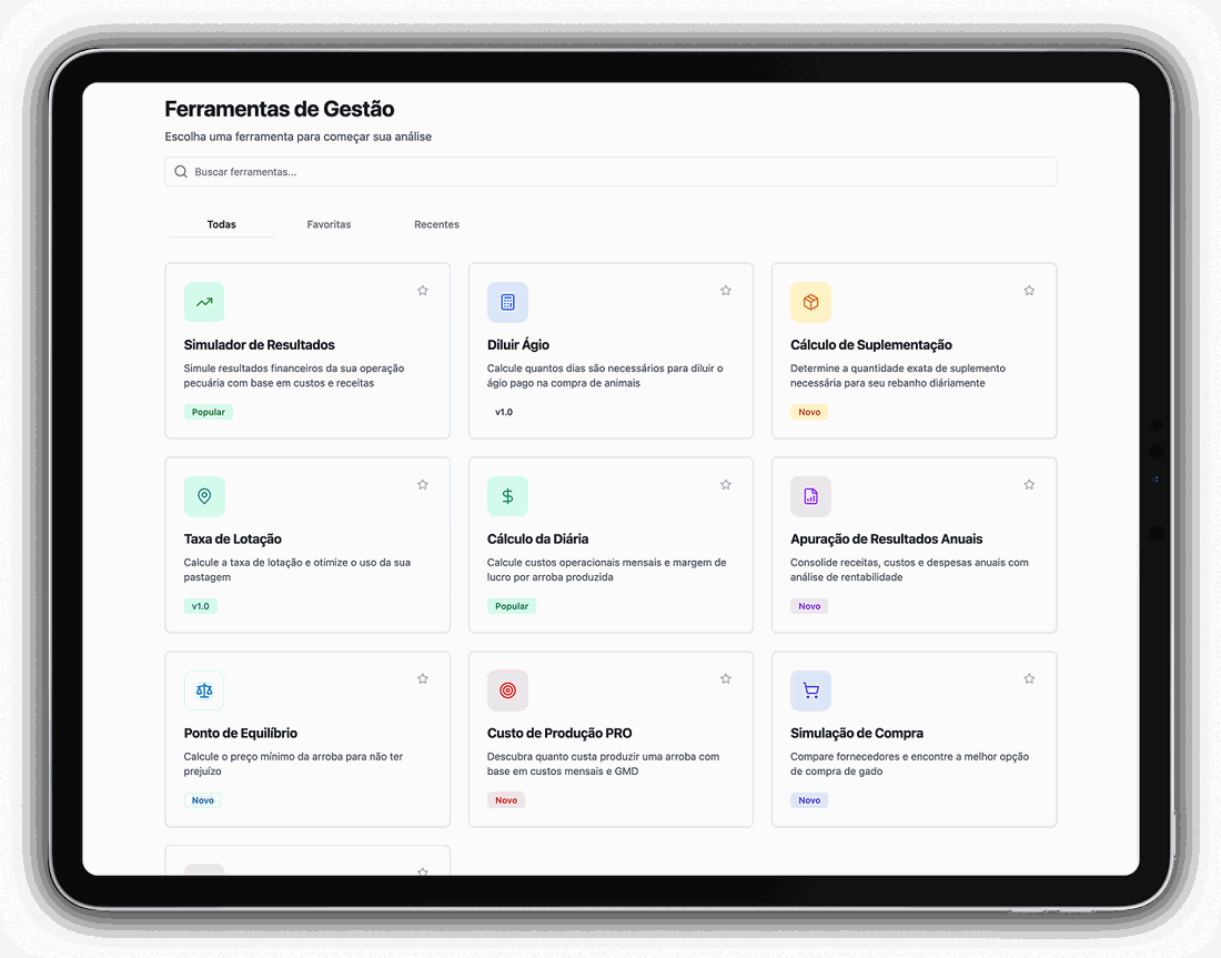 Sistema SGF — Ferramentas de Gestão no iPad